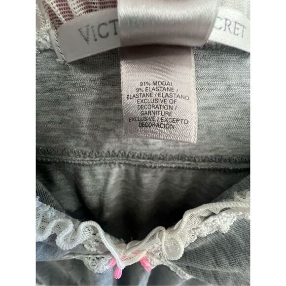Victorias Secret Grey Spaghetti Strap Nighty Mini Dress With Lace - Picture 4 of 4